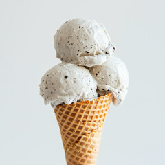 cookies and cream icecream on a white background