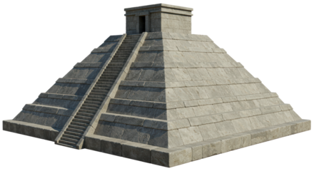 Isolated Ancient Mayan Pyramid Temple
