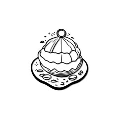 Elegant sketch of a sweet dessert presentation with topping details