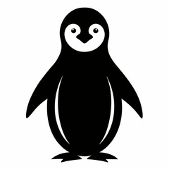 Black Penguin Silhouette Vector Design