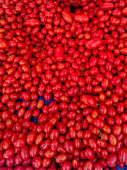 Ripe cherry tomatoes at a farmers market