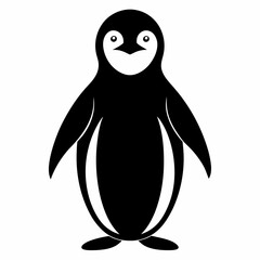 Black Penguin Silhouette Vector Design