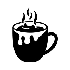 hot chocolate mug icon, hot chocolate mug line art - simple line art of hot chocolate mug, perfect for hot chocolate mug logos and icons