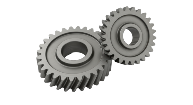 Isolated Interlocking Gears for Mechanical Process and Technology