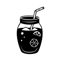 iced tea icon, iced tea line art - simple line art of iced tea, perfect for iced tea logos and icons