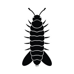 silhouette of silkworm on white background
