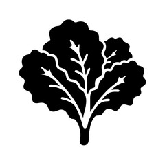 kale icon, kale line art - simple line art of kale, perfect for kale logos and icons