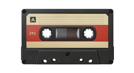 Obraz premium Isolated Vintage Cassette Tape with Retro Design and Blank Label