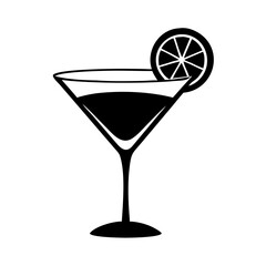 lemon drop martini icon, lemon drop martini line art - simple line art of lemon drop martini, perfect for lemon drop martini logos and icons