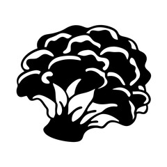 maitake mushroom icon, maitake mushroom line art - simple line art of maitake mushroom, perfect for maitake mushroom logos and icons