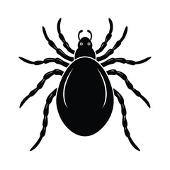 silhouette  of tick on a white background