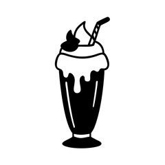 milkshake icon, milkshake line art - simple line art of milkshake, perfect for milkshake logos and icons