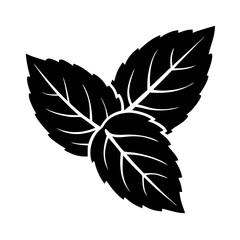 mint leaves icon, mint leaves line art - simple line art of mint leaves, perfect for mint leaves logos and icons © Saedul