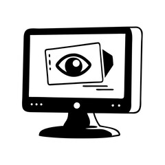 monitor privacy screen icon, monitor privacy screen line art - simple line art of monitor privacy screen, perfect for monitor privacy screen logos and icons
