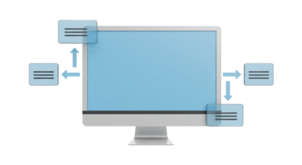 Isolated Computer Monitor with Flowchart Diagram