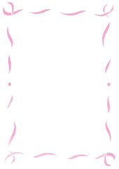 Wavy Ribbon Frame with Dots, light pink & white wedding menu invitation border, hand drawn baby shower, a4 birthday valentines day party, clown funfair style, bachelorette bachelor vintage retro