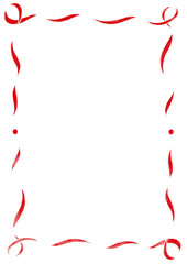 Wavy Ribbon Frame with Dots, red & white wedding menu invitation border, hand drawn baby shower, a4 birthday valentines day party, clown funfair style, bachelorette bachelor vintage retro