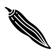 okra pod icon, okra pod line art - simple line art of okra pod, perfect for okra pod logos and icons