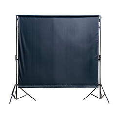Obraz premium Black backdrop for photography setup with adjustable support stand isolated on transparent background, cutout png