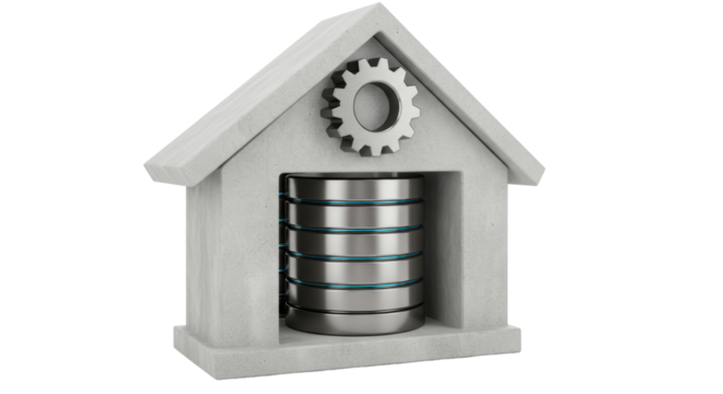 Isolated Database Storage Inside House Structure