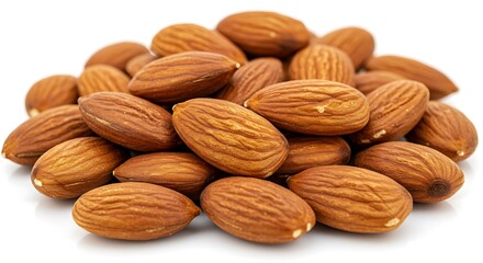 Fototapeta premium Close-up of Shelled Almonds on a Bright Background AI Generated