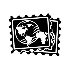 Obraz premium postage stamps icon, postage stamps line art - simple line art of postage stamps, perfect for postage stamps logos and icons