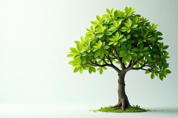 A single leaf clings to the branch of an isolated tree, isolated tree, white