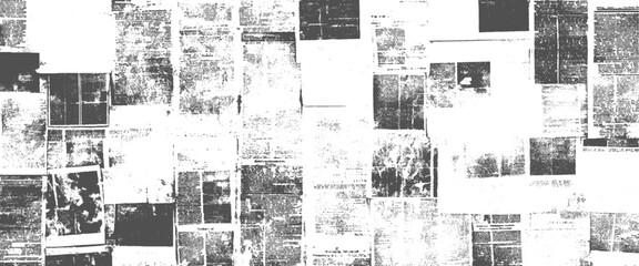 Vector old newspaper or magazine and map clippings