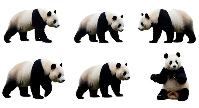 Giant Panda: A Study in Six Poses AI Generated - Powered by Adobe