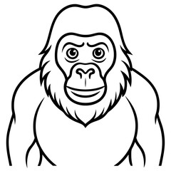 Continuous Line Orangutan Art in Vector