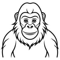 Continuous Line Orangutan Art in Vector