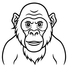 Continuous Line Orangutan Art in Vector
