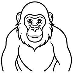Continuous Line Orangutan Art in Vector