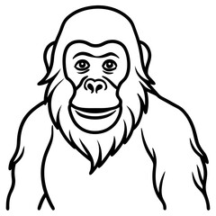 Continuous Line Orangutan Art in Vector