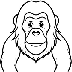 Continuous Line Orangutan Art in Vector
