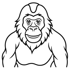 Continuous Line Orangutan Art in Vector