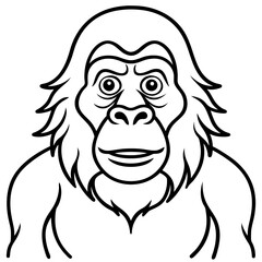 Continuous Line Orangutan Art in Vector