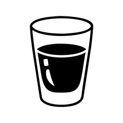shot glass icon, shot glass line art - simple line art of shot glass, perfect for shot glass logos and icons