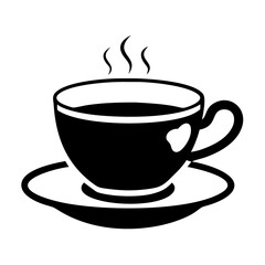 tea cup with saucer icon, tea cup with saucer line art - simple line art of tea cup with saucer, perfect for tea cup with saucer logos and icons
