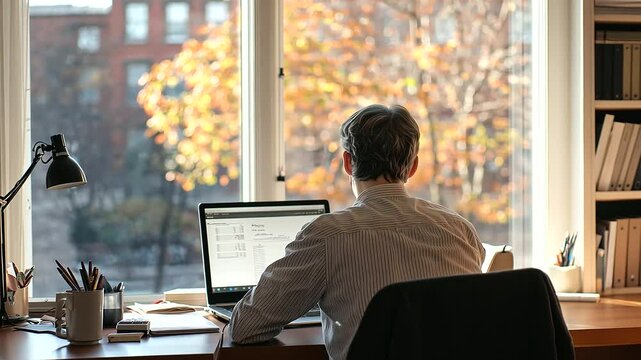 Professor grading a teaching portfolio in a quiet office