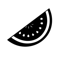 watermelon slice icon, watermelon slice line art - simple line art of watermelon slice, perfect for watermelon slice logos and icons