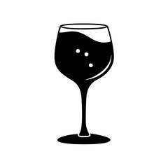 wine glass icon, wine glass line art - simple line art of wine glass, perfect for wine glass logos and icons