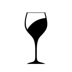 wine glass icon, wine glass line art - simple line art of wine glass, perfect for wine glass logos and icons