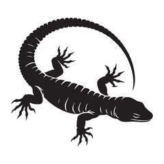 Vibrant Skink silhouette, showcasing nature's color palette – Skink illustration – Minimalist Skink vector – Lizard silhouette

