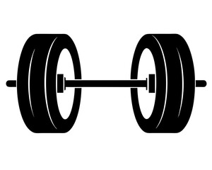 Barbell Silhouette Vector & Gym Fitness SVG Design