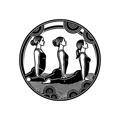 Set for sport at home. Vector illustration of a beautiful cartoon woman in various yoga poses