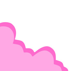 Funny pink cloud corner illustration