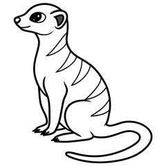 Elegant Meerkat Line Art