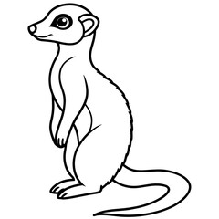 Elegant Meerkat Line Art