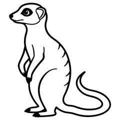 Elegant Meerkat Line Art